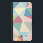 Pastel Colourful Modern Abstract Geometric Pattern Samsung Galaxy S5 Wallet Case<br><div class="desc">Elegant pastel colourful modern geometric pattern with customisable monogram. If you need any help customising any of my designs,  contact ArtOnWear designer. Free text formatting with live help available by request.</div>