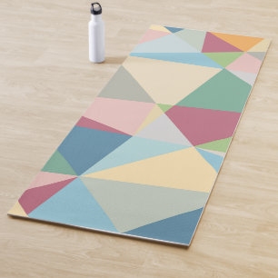 Pastel Colourful Modern Abstract Geometric Pattern Yoga Mat