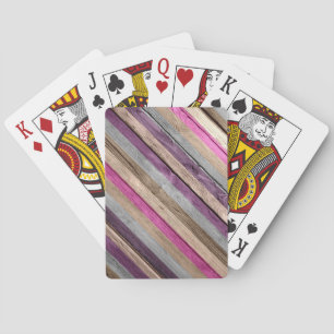 Pastel Colourful on Wood #3 Playing Cards