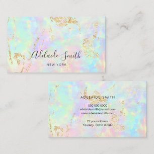 pastel colourful opal stone business card