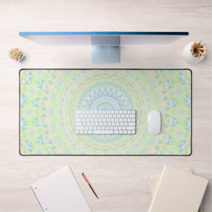 Pastel Colourful Quirky Groovy Boho Hippie Mandala Desk Mat