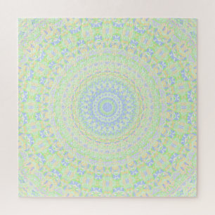 Pastel Colourful Quirky Groovy Boho Hippie Mandala Jigsaw Puzzle