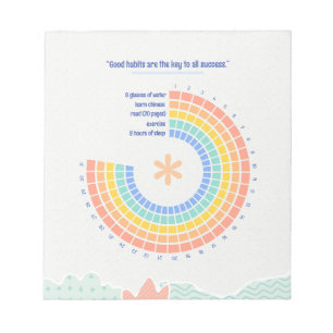 Pastel Colourful Rainbow Boho Custom Monthly Notepad