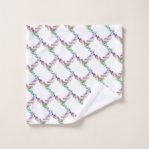 Pastel Colourful Rainbow Flames Floral Diamond Wash Cloth