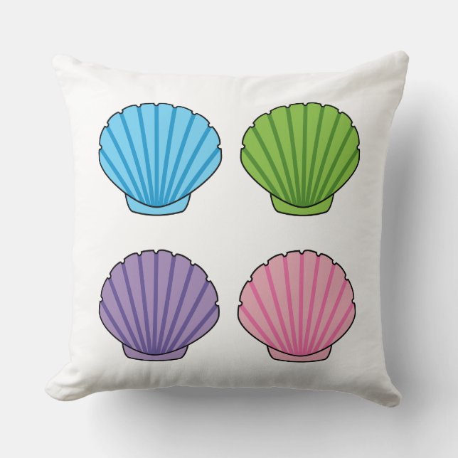 Pastel Colourful Seashell Pack Cushion (Front)
