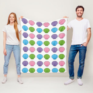 Pastel Colourful Seashell Pack Fleece Blanket