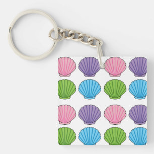 Pastel Colourful Seashell Pack Key Ring