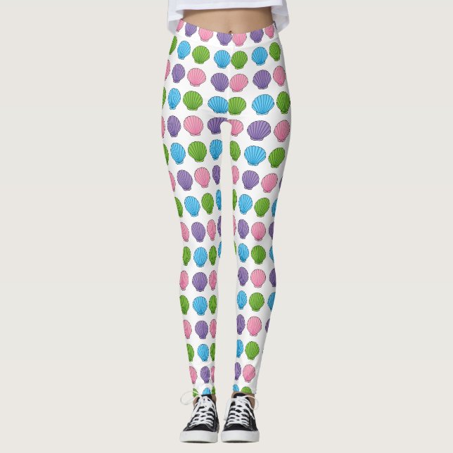 Pastel Colourful Seashell Pack Leggings (Front)
