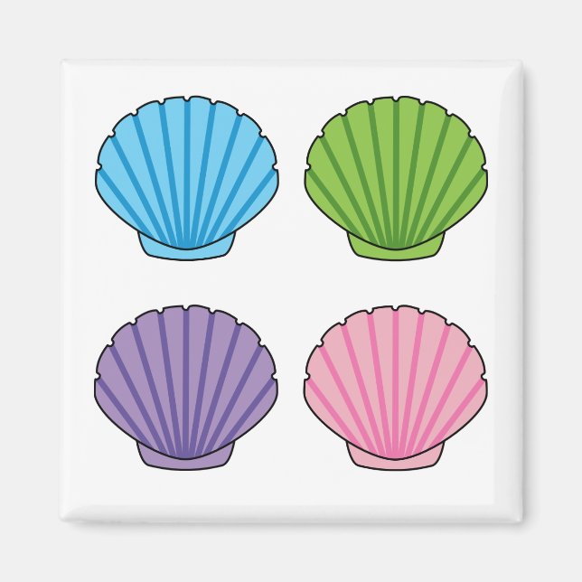 Pastel Colourful Seashell Pack Magnet (Front)