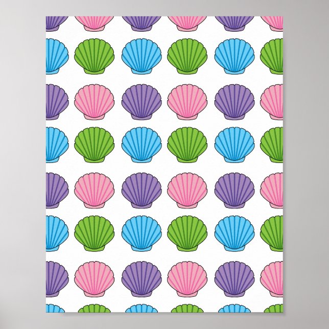 Pastel Colourful Seashell Pack Poster (Front)
