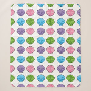 Pastel Colourful Seashell Pack Sherpa Blanket