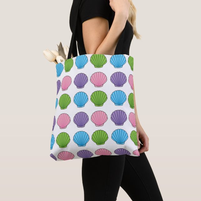 Pastel Colourful Seashell Pack Tote Bag (Close Up)