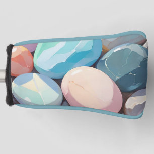 Pastel colourful stones golf head cover