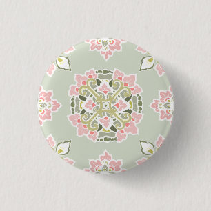 Pastel Colourful Tracery Ornament Button
