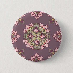 Pastel Colourful Tracery Ornament Button