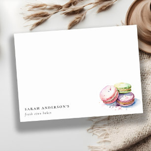 Pastel Colourful Watercolor French Macarons Bakery Card