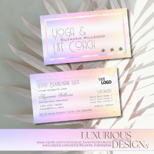 Pastel Colourful with Shimmery Diamonds and Logo Business Card
