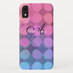 Pastel Colours Abstract Circle Watercolor Monogram iPhone XR Case
