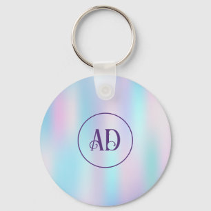 Pastel Colours Abstract Iridescent Background Key Ring