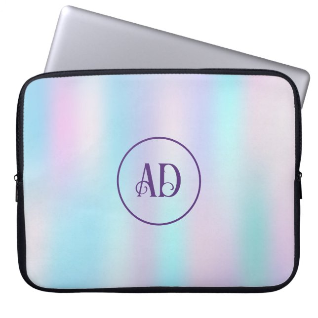 Pastel Colours Abstract Iridescent Background Laptop Sleeve (Front)