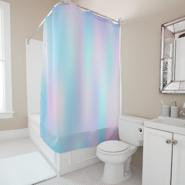 Pastel Colours Abstract Iridescent Background Shower Curtain (In Situ)