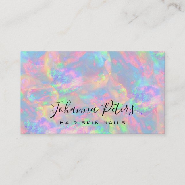 pastel colours abstract opal business card (Front)