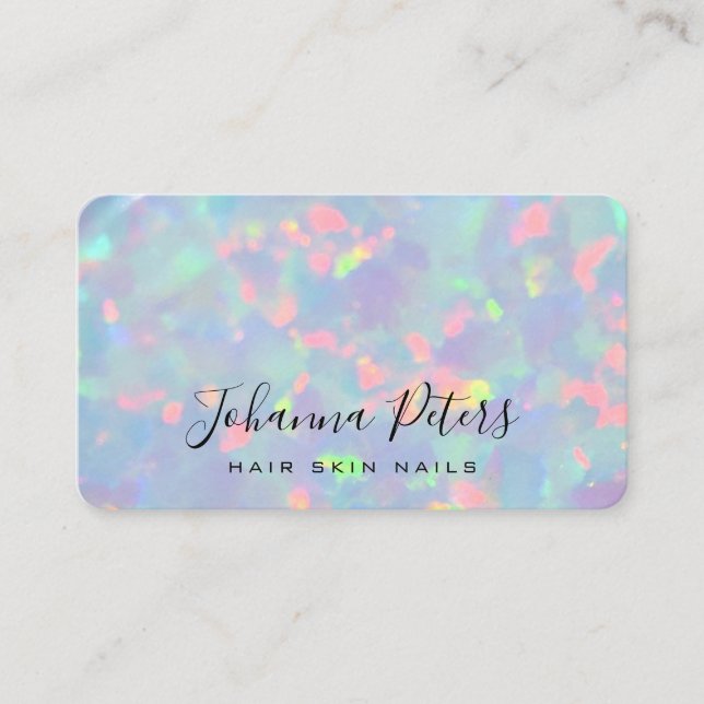 pastel colours abstract opal photo business card (Front)