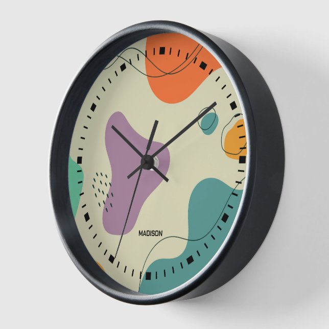 Pastel colours abstract shapes modern background c clock (Angle)