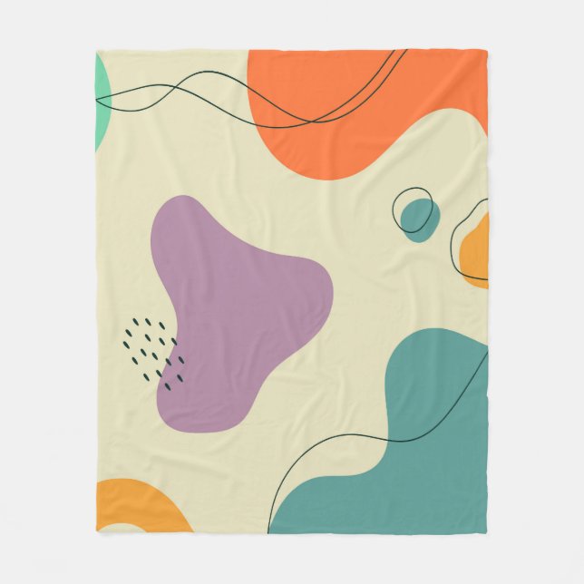 Pastel colours abstract shapes modern background fleece blanket (Front)