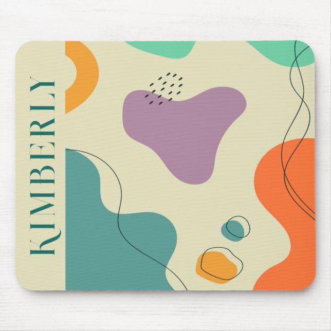 Pastel colours abstract shapes modern background mouse pad (Front)