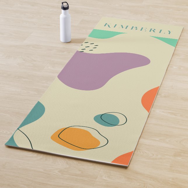 Pastel colours abstract shapes modern background yoga mat (In Situ)