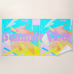 Pastel Colours Abstract Summer Vibes Beach Towel