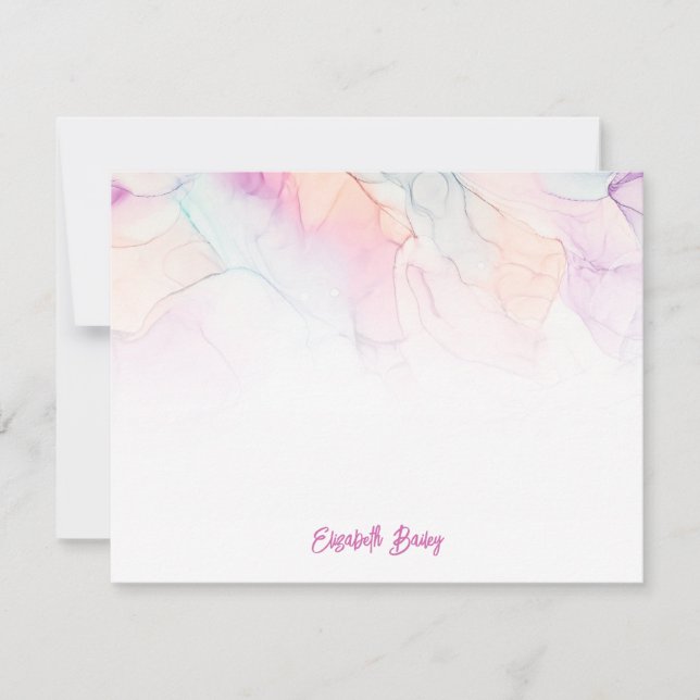 Pastel Colours Alcohol Ink Personalised  Card (Front)