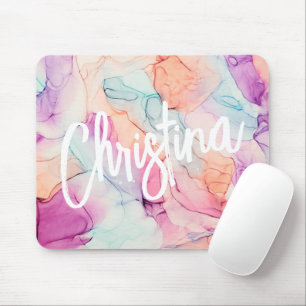 Pastel Colours Alcohol Ink Stain Pattern Mousepad