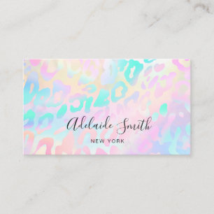 pastel colours animal skin pattern business card