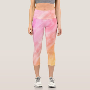 Pastel colours artistic High Waisted Capris