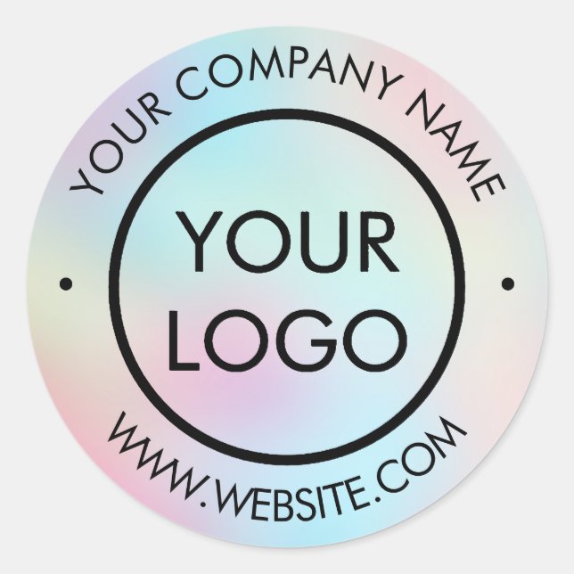 pastel colours background your logo classic round sticker (Front)