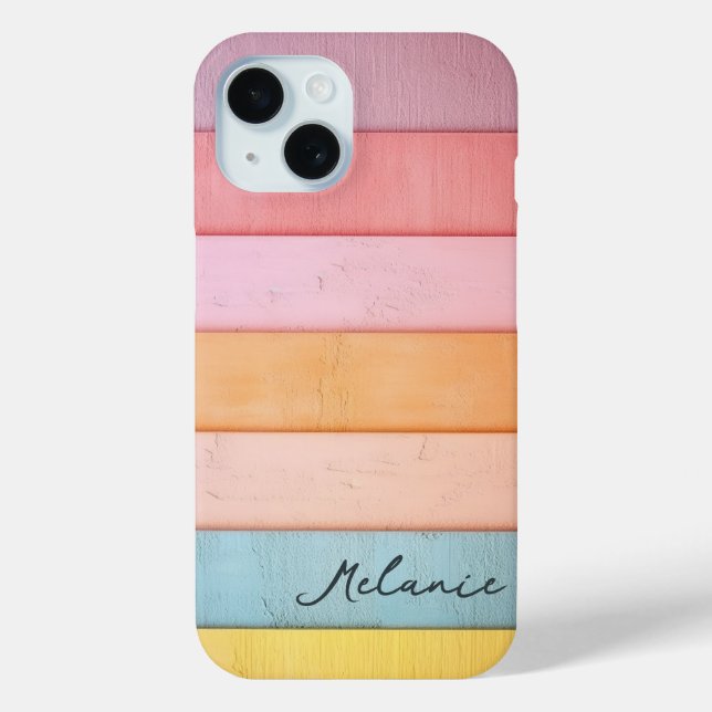 Pastel Colours Block Modern Stripes Case-Mate iPhone Case (Back)