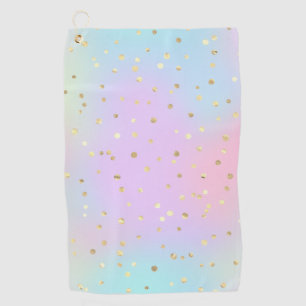 Pastel Colours Blue Pink Purple Small Bright Golde Golf Towel