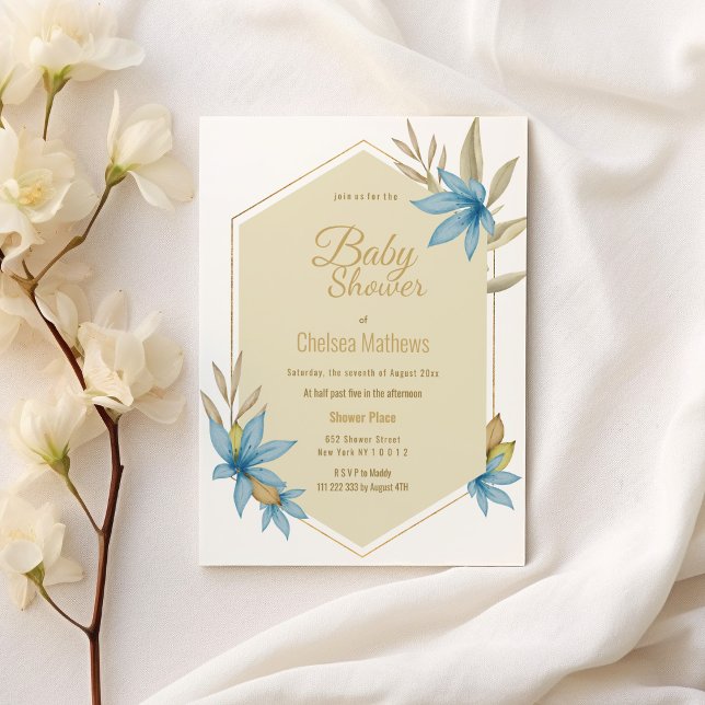 Pastel colours botanic terrarium flower Baby Showe Invitation Postcard (Pastel colors botanic terrarium flower Baby Shower )