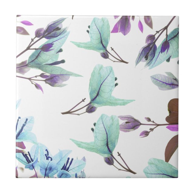 Pastel Colours Bougainvillea Flowers Ceramic Tile (Front)