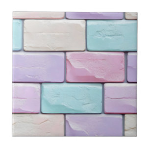 Pastel Colours Brick Pattern Ceramic Tile