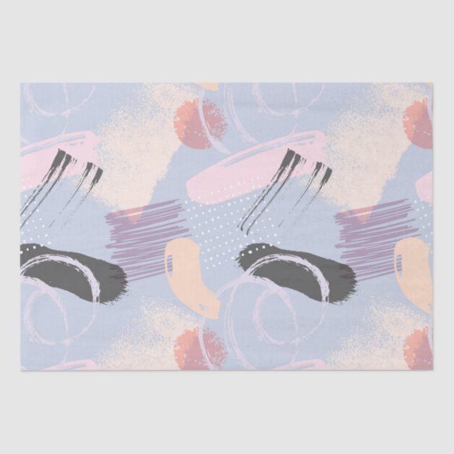 Pastel colours brushstrokes pattern tissue paper (Front)