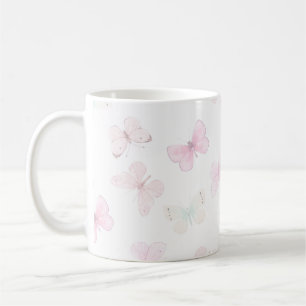 Pastel colours butterfly coffee mug