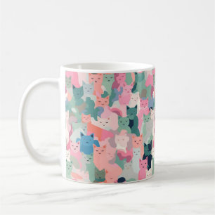 Pastel Colours Cat Camouflage Coffee Mug