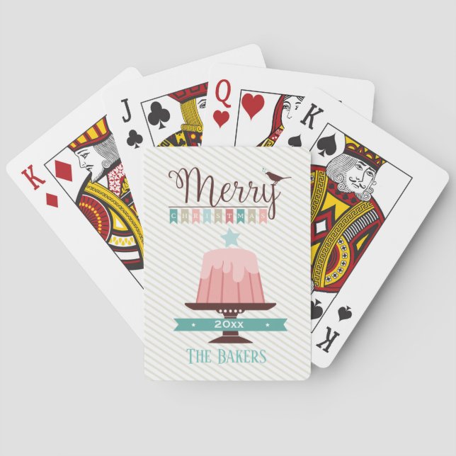 Pastel Colours/Christmas Pudding Art /Playing Card (Back)