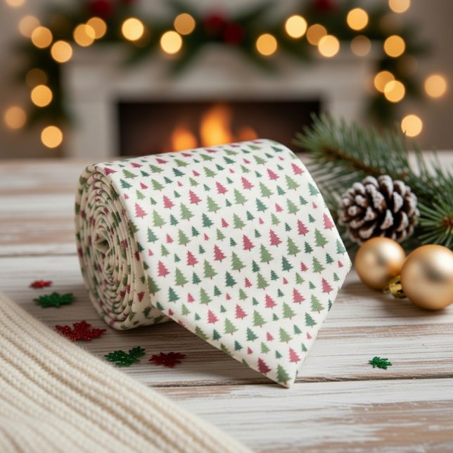 Pastel Colours Christmas Trees Tie (Creator Uploaded)
