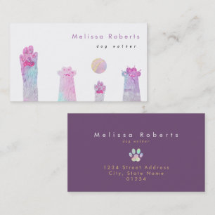 pastel colours dog walker business card