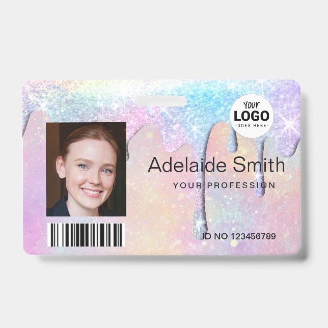 pastel colours drips ID badge (Front)