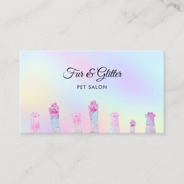 pastel colours fabulous furry paws business card (Front)